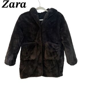 EXCELLENT condition Zara Girls faux fur coat size 11/12